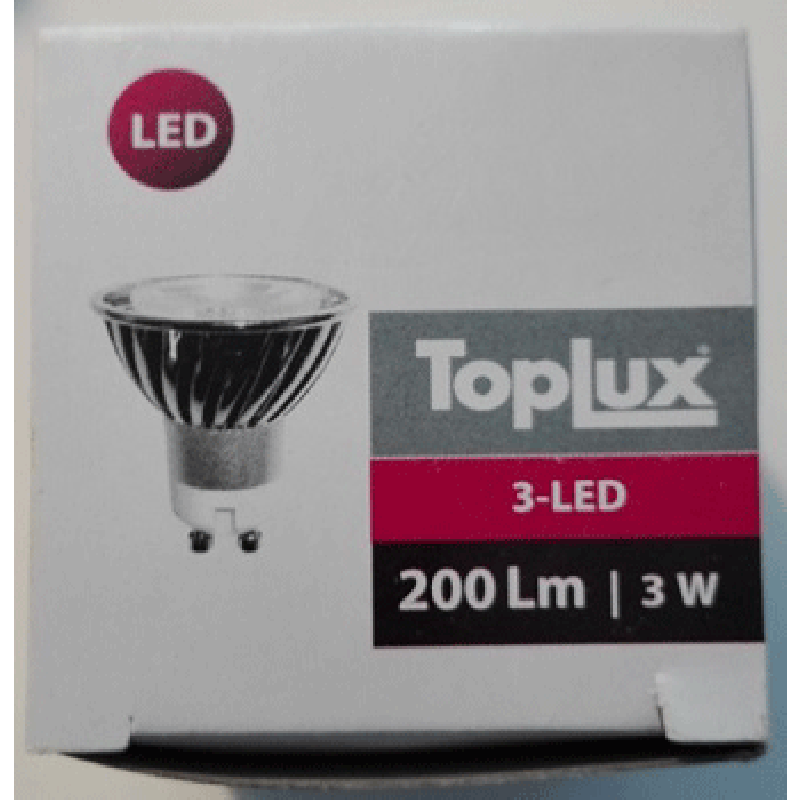 van nu af aan Crack pot Maak een naam TopLux Ledspot GU10 3-LED 200 lumen 3W 6500K